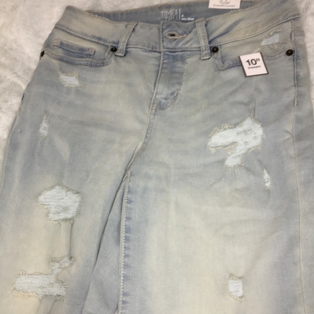 Ripped jean shorts